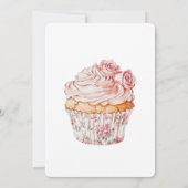 Invitation White Pink Roses Floral Cupcake Bridal Shower (Dos)