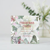 Invitation White Poinsettia fête de Noël floral (Debout devant)