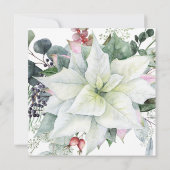 Invitation White Poinsettia fête de Noël floral (Dos)