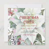 Invitation White Poinsettia fête de Noël floral (Devant)