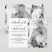 Invitation White Pony Celebration of Life Card (Devant / Derrière)