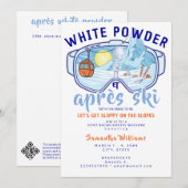 Invitation White Powder & Apres Ski Mountain Ski Bachelorette (Devant / Derrière)