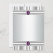 Invitation White Purple Girls Purple Première Communion (Dos)