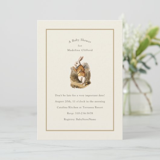 Invitation White Rabbit Alice in Wonderland Classic Storybook (Debout devant)
