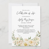 Invitation White Rose Celebration of Life Funeral (Devant)