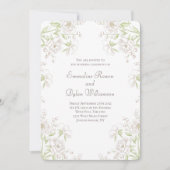 Invitation White Rose Classic Wedding (Devant)