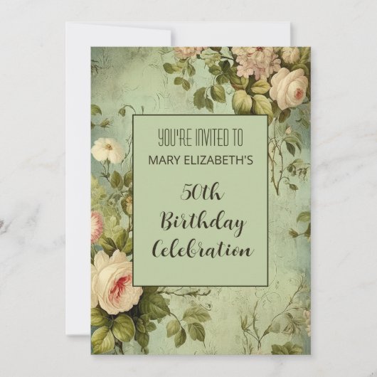 Invitation White Rose Green (Devant)