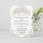 Invitation White Rose Marine Blue Engagement Party (Debout devant)