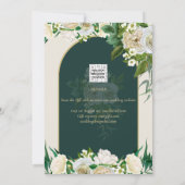 Invitation White Roses Forêt Vert Mariage d'hiver Sauver Date (Dos)