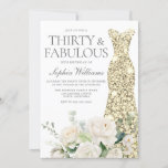 Invitation White Roses Gold Gown 30e fête d'anniversaire<br><div class="desc">White Roses Gold Gown 30th Birthday Party Invitation Voir la collection correspondante dans Niche et Nest Store</div>