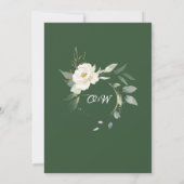 Invitation White Roses Green Fête d'engagement Floral (Dos)