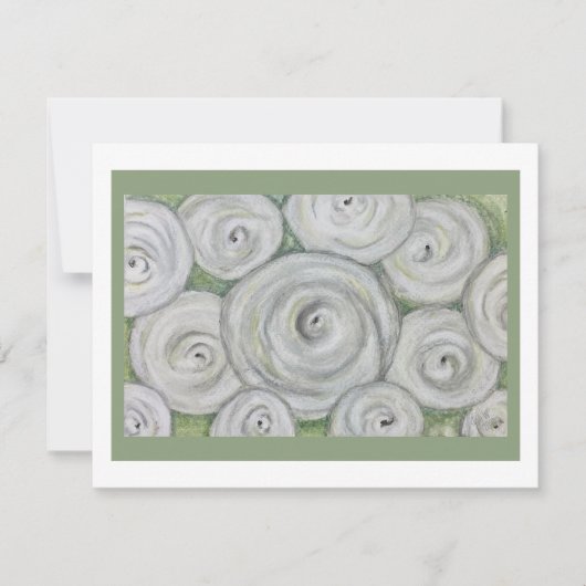 Invitation White Roses Note card (Devant)