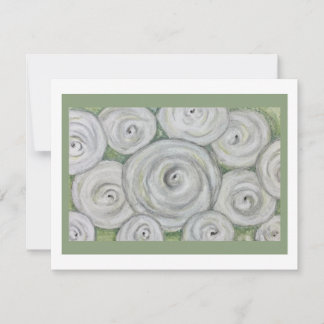 Invitation White Roses Note card