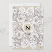 Invitation White Rustic Winter Roses Fête des mariées Kraft (Dos)