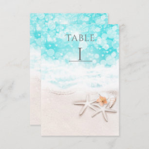Invitation White Sandy Beach Starfish Blue Ocean Numéro de ta