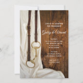 Invitation White Satin et Horse Bit Western Engagement Party (Devant)