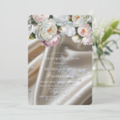Invitation White Satin Roses and Peony Bridesmaids Luncheon (Debout devant)
