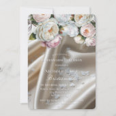 Invitation White Satin Roses and Peony Bridesmaids Luncheon (Devant)