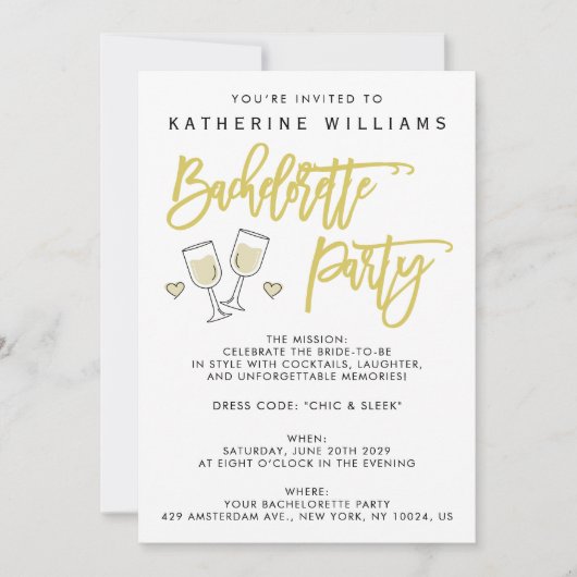 Invitation White Script Island Citrus Bachelorette Party (Devant)