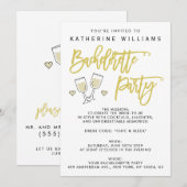 Invitation White Script Island Citrus Bachelorette Party (Devant / Derrière)