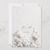 Invitation White Sculptured Flowers 3D Roses Wedding (Dos)