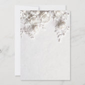 Invitation White Sculptured Flowers 3D Roses Wedding Invitati (Dos)