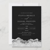 Invitation White Silver Agate Élégant Mariage moderne (Devant)