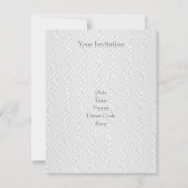 Invitation White Silver Rose Metal Jewel Ribbon Event (Dos)