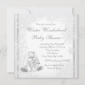 Invitation White Snowflake Winter Wonderland Baby shower (Dos)