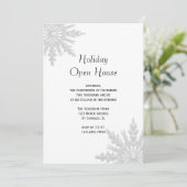 Invitation White Snowflakes Holiday Open House Party (Debout devant)