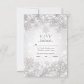 Invitation White Snowflakes Winter Wonderland Wedding RSVP (Devant)