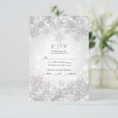 Invitation White Snowflakes Winter Wonderland Wedding RSVP (Debout devant)