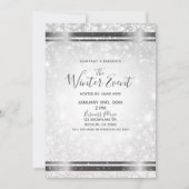Invitation White Sparkle Elegant Winter Wonderland Event (Devant)