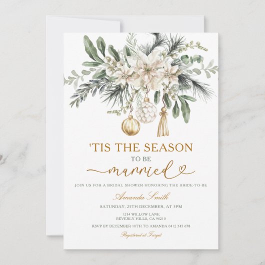Invitation White The Season to Be Married Bridal Shower (Devant)