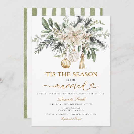 Invitation White The Season to Be Married Bridal Shower (Devant / Derrière)