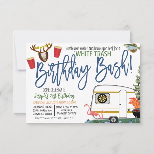 Invitation White Trash Bash (Devant)