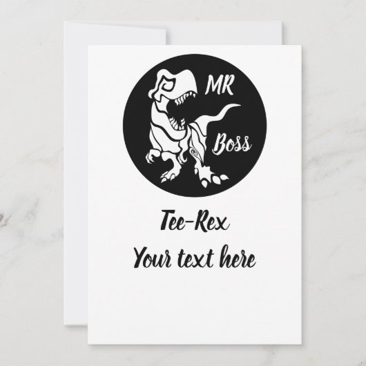 Invitation White Trex the Boss Dino (Devant)