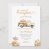 Invitation White Truck Citrouille est en route Baby shower Gi (Devant)
