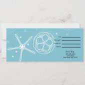 Invitation White Turquoise Elegant Pearl Starfish Certificat  (Dos)