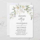 Invitation white watercolor wedding (Devant)