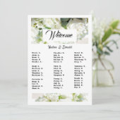 Invitation White Wedding Greenery Downloadable Seating Chart (Debout devant)