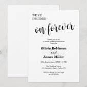 Invitation White We've Decided On Forever Casual Wedding  (Devant / Derrière)