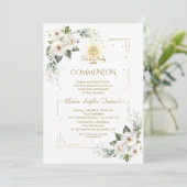 Invitation White Wild Rose Parties scintillant d'or Première  (Debout devant)