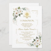 Invitation White Wild Rose Parties scintillant d'or Première  (Devant / Derrière)