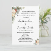 Invitation White Winter Flowers Couples Wedding Shower (Debout devant)