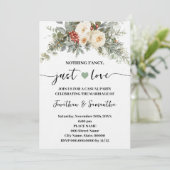 Invitation White Winter Wedding Nothing Fancy Just Love  (Debout devant)