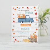 Invitation White Wood Fall Farm Marine Citrouille Anniversair (Debout devant)