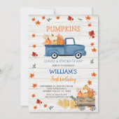 Invitation White Wood Premier petit camion bleu royal (Devant)