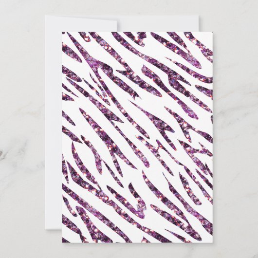 Invitation White Zebra Imprimer Glam Parties scintillant Invi (Dos)