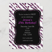 Invitation White Zebra Imprimer Glam Parties scintillant Invi (Devant / Derrière)